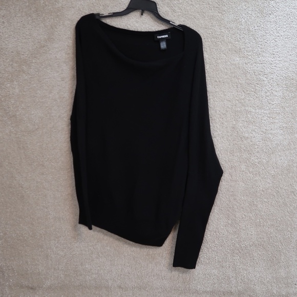 Express Asymmetrical Top Long‎ Sleeve Women Top Large Wool Blend - Picture 1 of 12